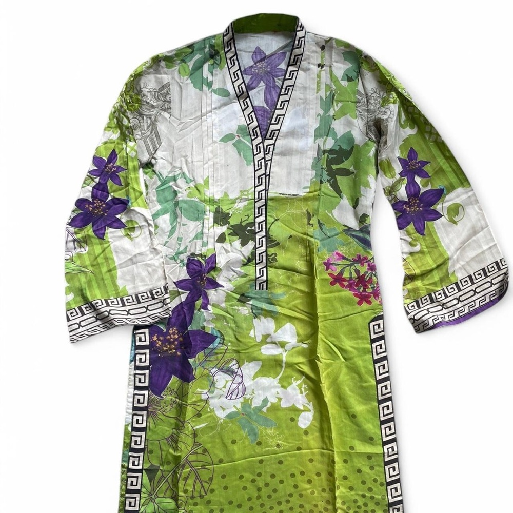 Floral Green and Purple Tunic